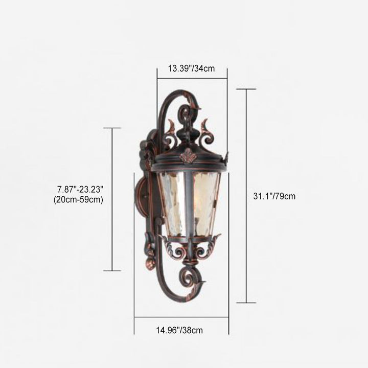 Traditional European Waterproof Aluminum Glass Cylinder 1-Light Wall Sconce Lamp For Outdoor Patio | Kalsten