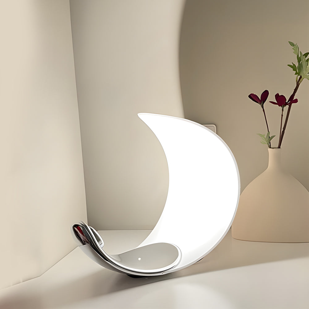 Curl Polished Silver Chrome LED Table Lamp - Touch Control | Kalsten