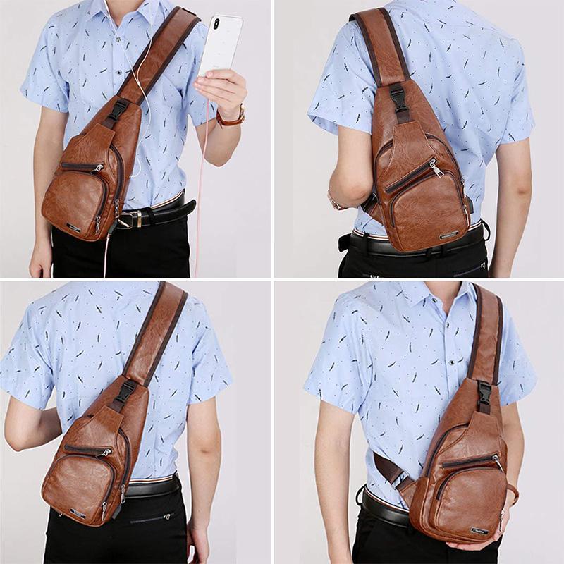 Shoulder bag crossbody bag for men with USB charging port | Kalsten