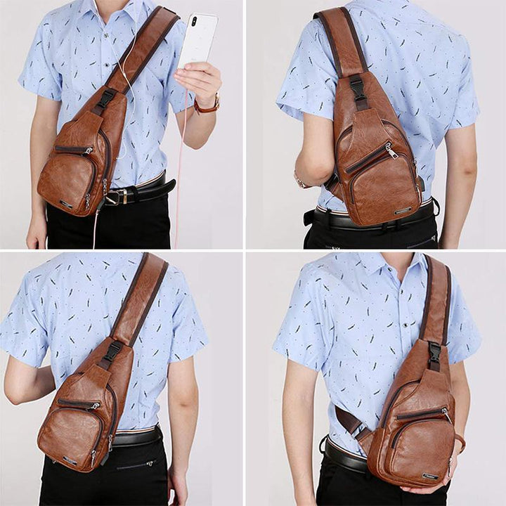 Shoulder bag crossbody bag for men with USB charging port | Kalsten