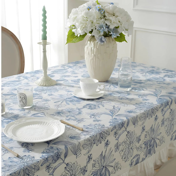 Kalsten | Delfina Blue Floral Lace Tablecloth
