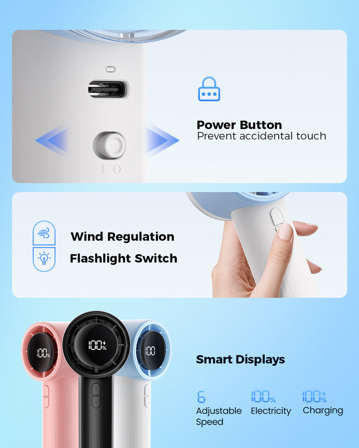 Portable High Speed Handheld Turbo Fan with LED Display | Kalsten