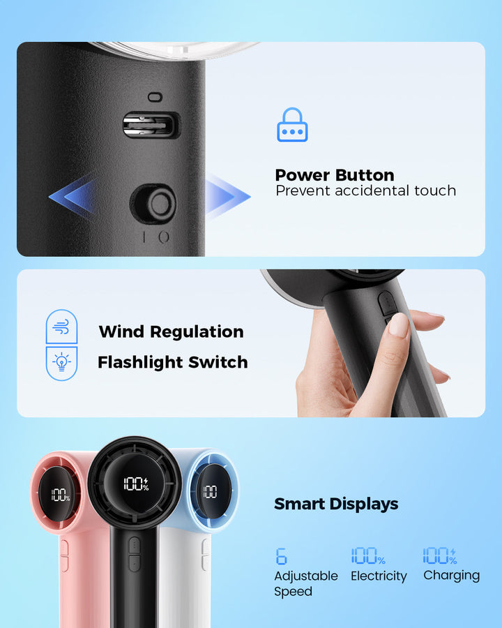Portable High Speed Handheld Turbo Fan with LED Display | Kalsten