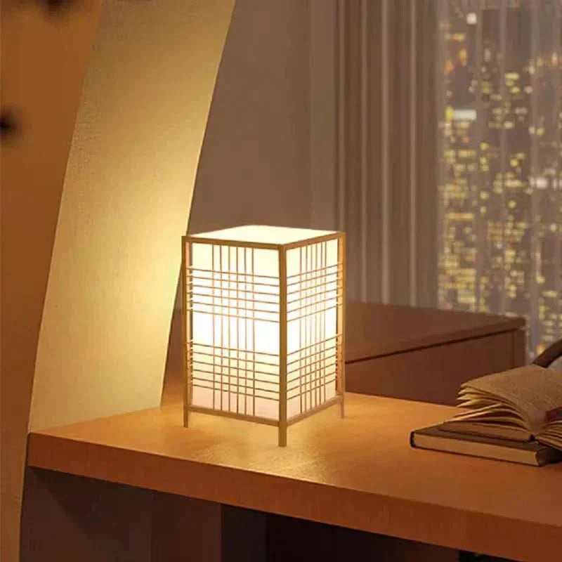 Japanese Bamboo Table Lamp with Warm Light | Kalsten