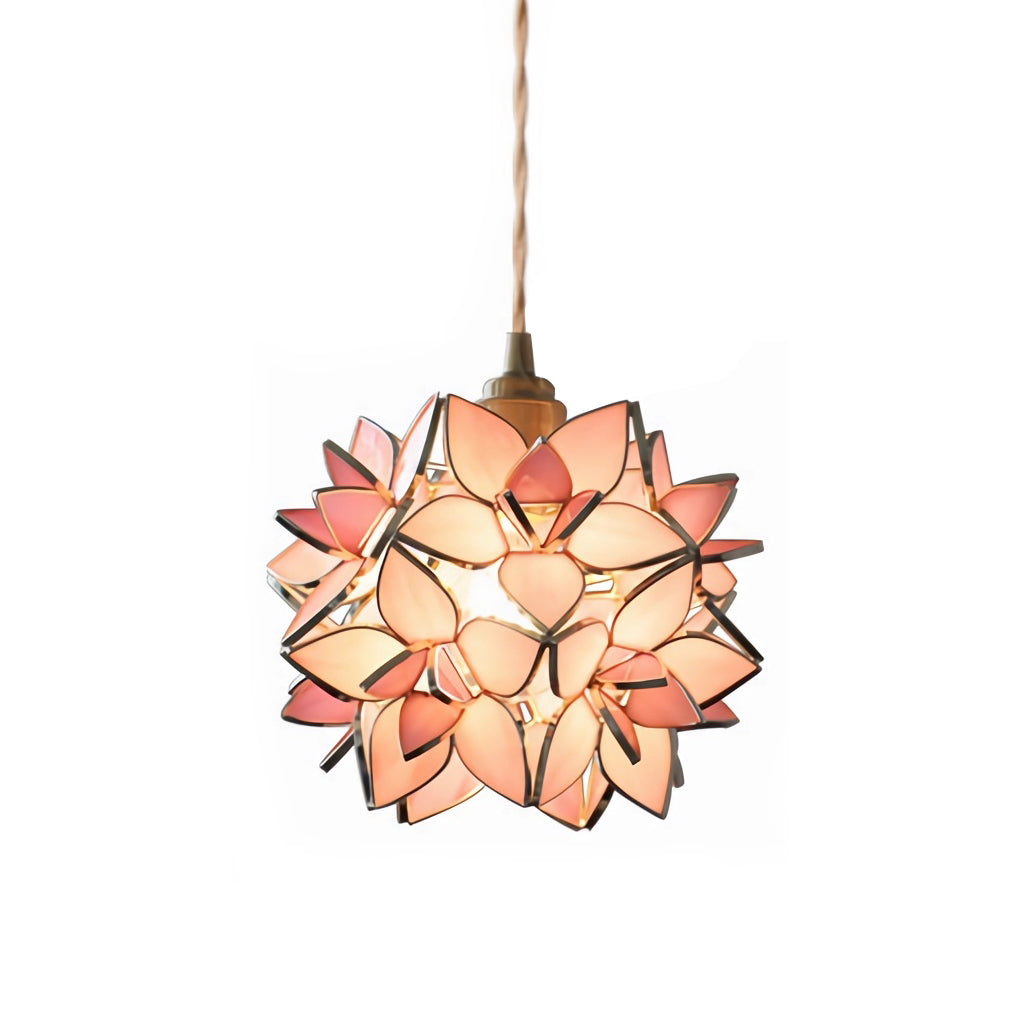 Glass Gardenia Petals Romantic Warm LED French Style Pendant Lights Fixture | Kalsten