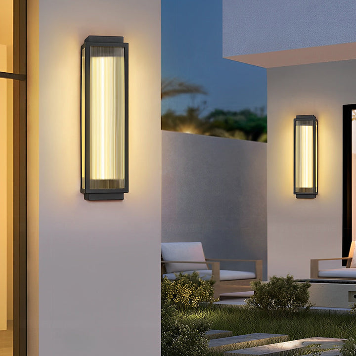 Rectangular Strip Waterproof LED Black Modern Outdoor Wall Lights | Kalsten