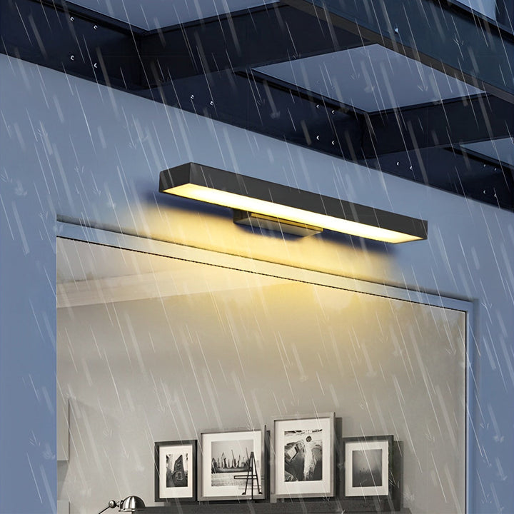Outdoor Motion Sensor Black Rectangle Wall Light | Kalsten
