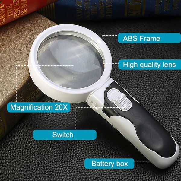 Kalsten | 20X optical magnifying glass with LED light