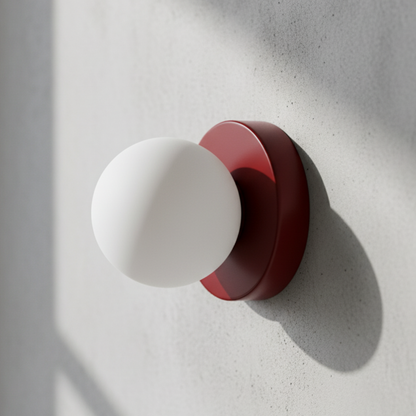 Round Frosted Glass Globe Ceiling Sconce