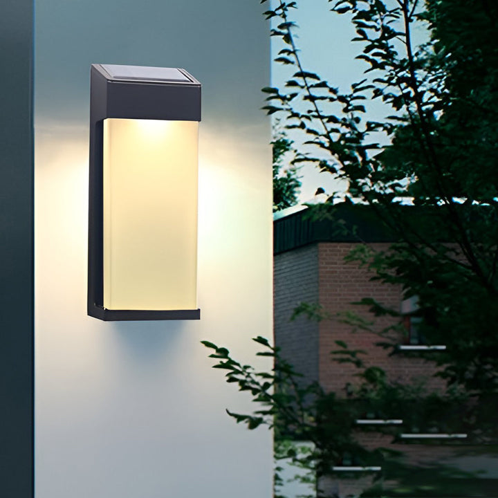 2 Pcs Rectangular LED Light-controlled Waterproof Outdoor Solar Sconce Lighting | Kalsten
