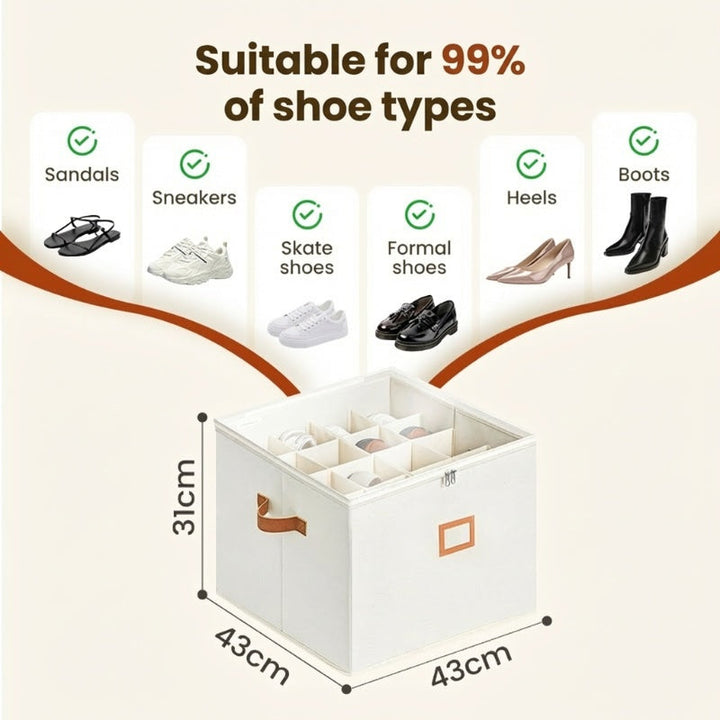 Foldable shoe box made of fabric with lid | Kalsten