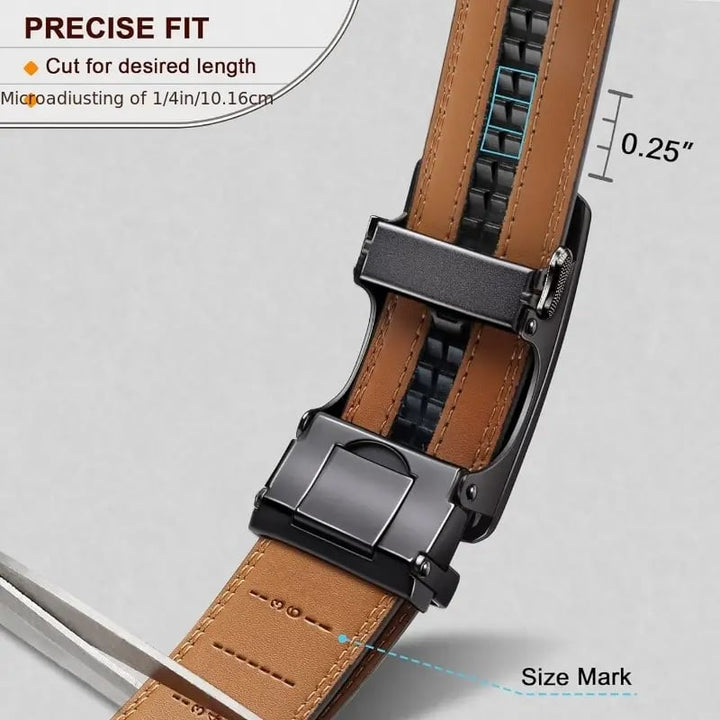 Kalsten | Eptchn Leather Ratchet Belt With Adjustable Buckle CrackSlick