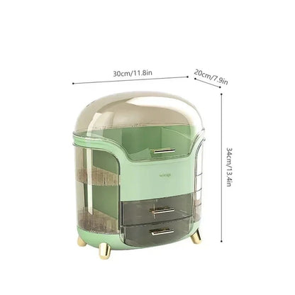 Luxury transparent Make-up Organizer with rotating doors and drawers | Brehn