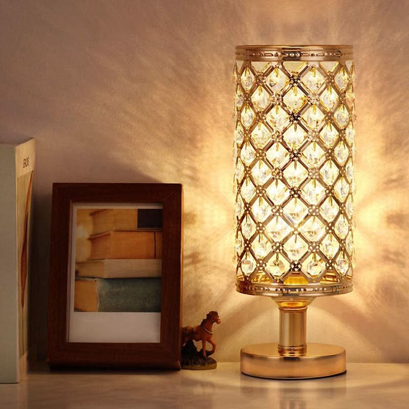 Modern Crystal USB Table Lamp – Gold or Silver | Kalsten