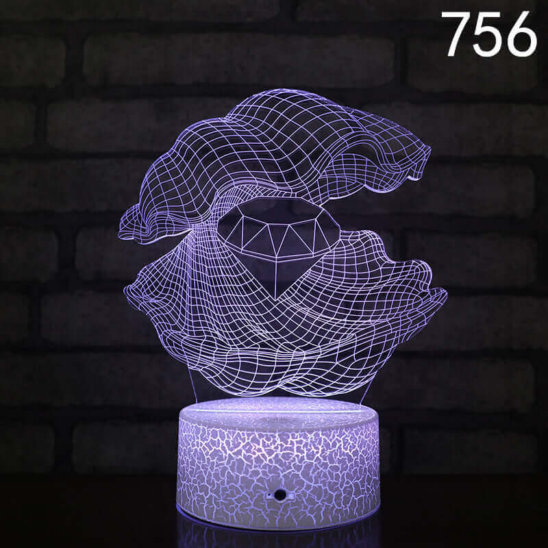 Crack Base LED Colorful Touch USB Plug-in 3D Small Night Lamp | Kalsten