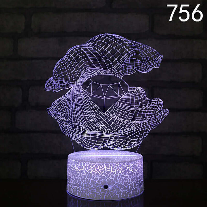 Crack Base LED Colorful Touch USB Plug-in 3D Small Night Lamp | Kalsten