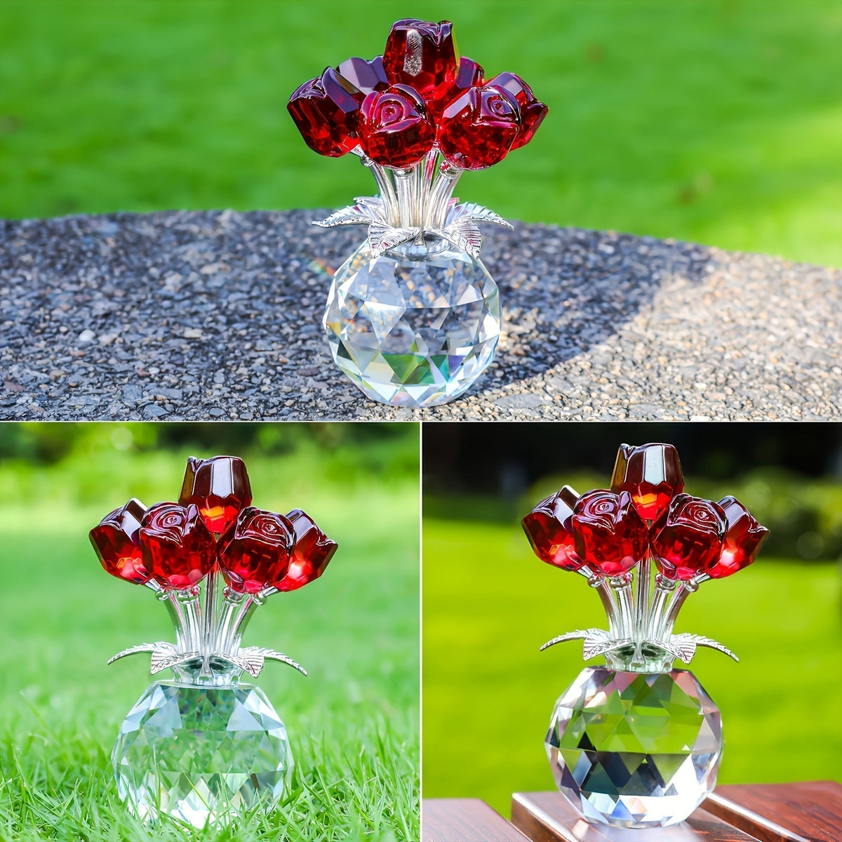 BowLift | Eternal Crystal Artificial Rose Bouquet – Everlasting Romantic Gift for Valentine’s Day, Anniversaries, Christmas, Mother's or Father's Day