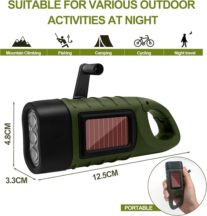 BrightTrail Solar-Crank-LED-Flashlight | Kalsten