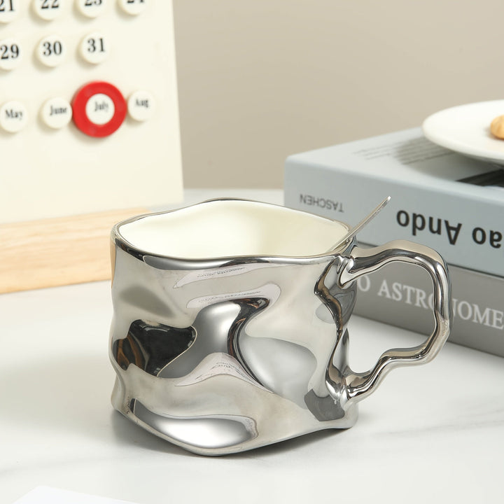 CreArt Mug – Handmade Ceramic Coffee Mug with Unique Crumpled Design | Kalsten