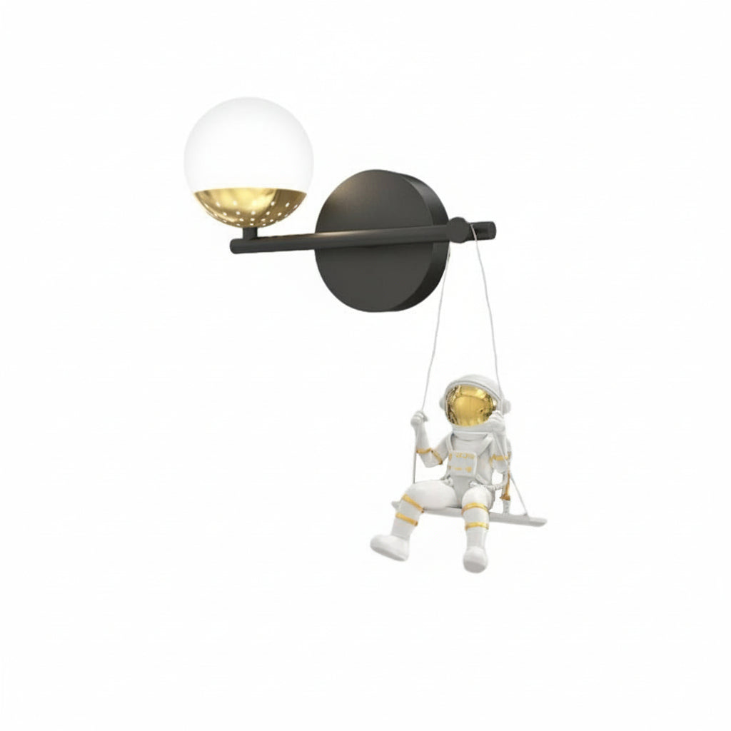 LED Wall Sconce Light – Modern Astronaut Swing Resin Acrylic (32x22cm / 12.6x8.7in) | Kalsten