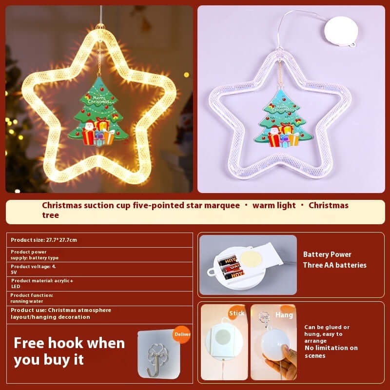 Christmas Pendant Decoration Christmas Atmosphere Led Lights Led Christmas Star Light Decoration For Window Door For Holiday | Kalsten