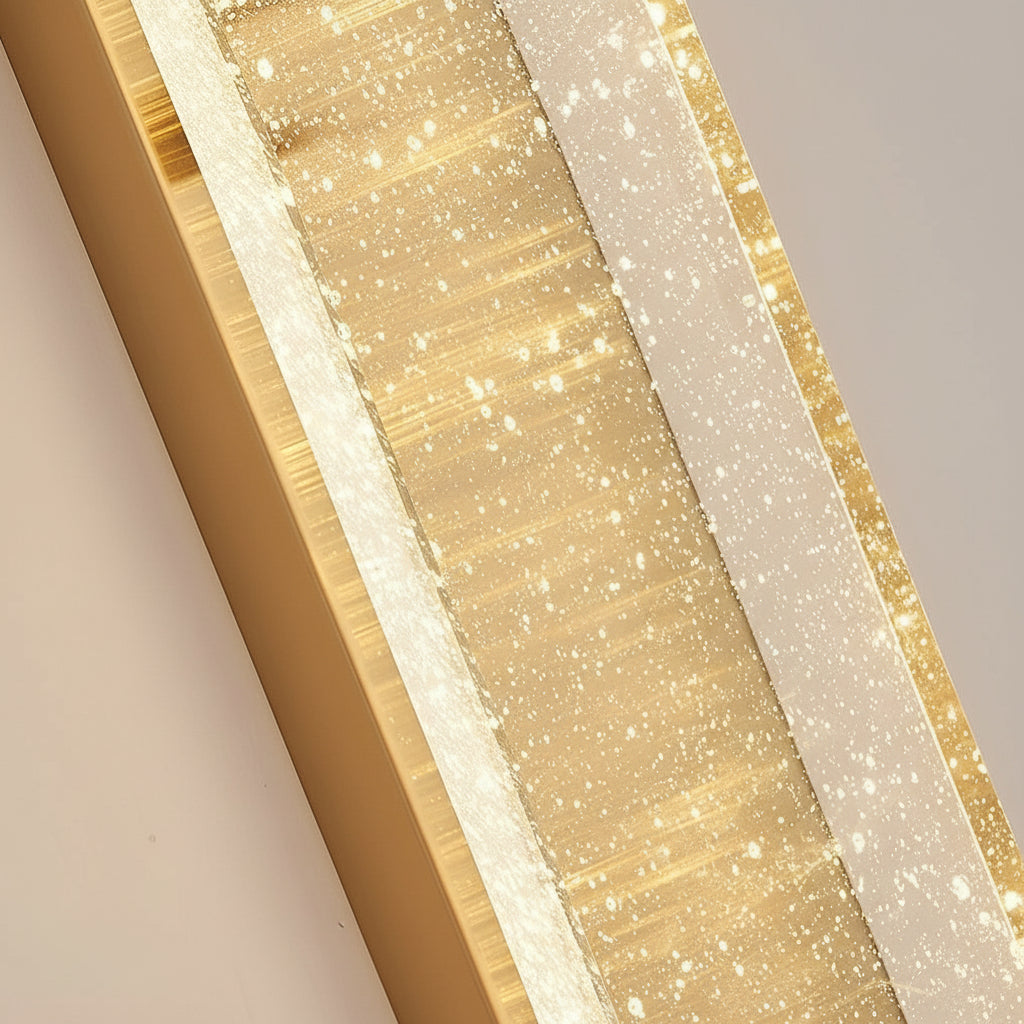 Modern Crystal Bubble LED Wall Sconce – Luxury 3-Color Dimmable Strip Lamp (Black/Gold) | Kalsten