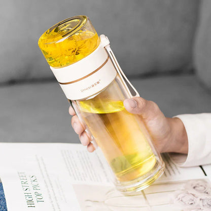 Skanto | Double-Walled Glass Bottle with Tea Filter and Infuser