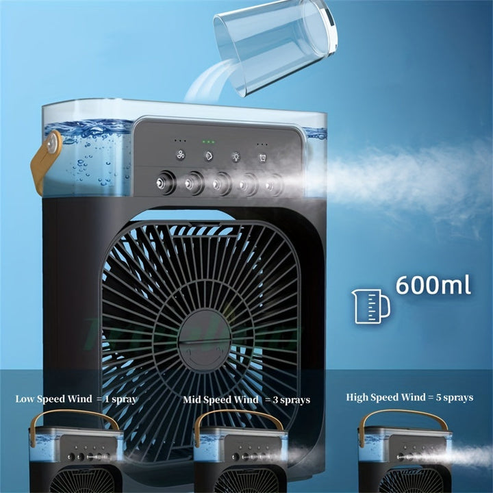 5A 2V Portable 600ml Spray Cooler Fan Desk USB Rechargeable Perfume Humidifier Air Conditioning A/C Cooling Fan 3 Wind Speeds | Kalsten