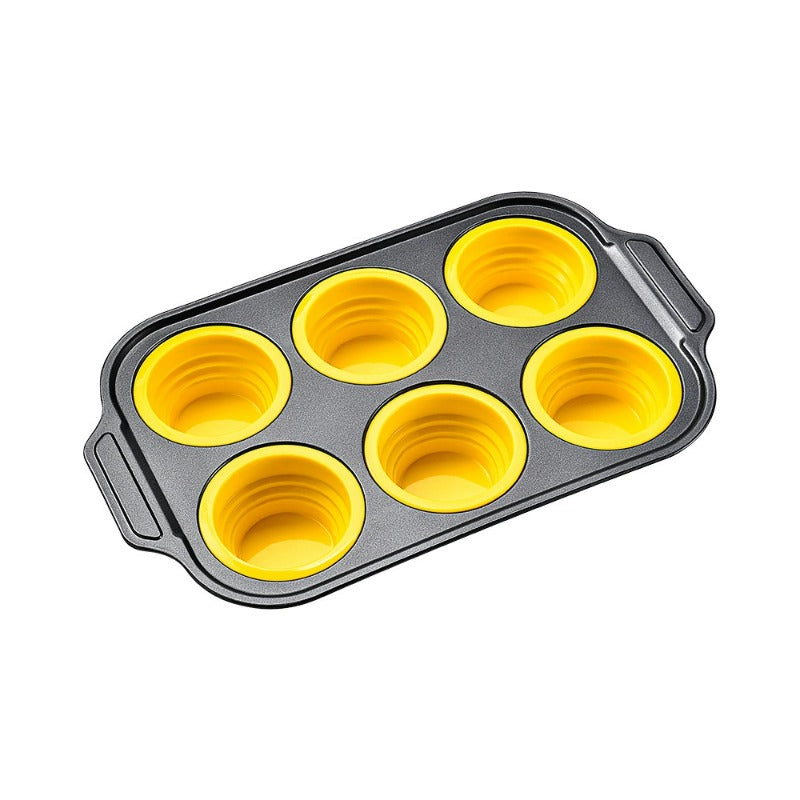 Kalsten | Press-Release Silicone Muffin Pan with Sturdy Metal Frame