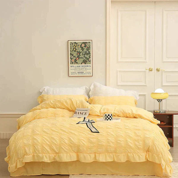 Icy Seersucker Summer Cool Quilt Lace 4-piece Set | Kalsten