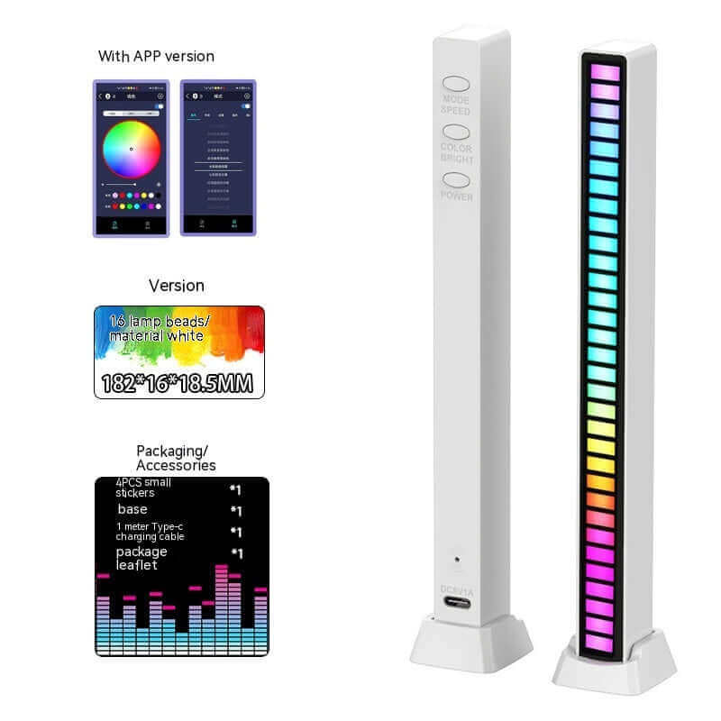 Led Sound Control Light Bar RGB Ambient Pickup Rhythm Lamp Music USB Adjustabl Automotivo Strip For Automobiles Family Party | Kalsten