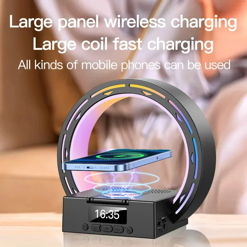 Kalsten | 4-in-1 Bluetooth speaker lamp with charging pad and alarm clock
