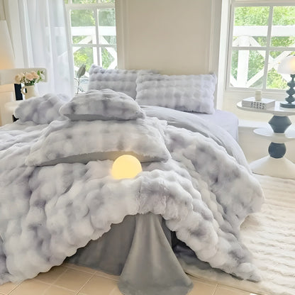Cozy Plush Bedding Set – Warm and soft for Autumn & Winter | Reversible design in rabbit fur & milk velour | Karnz
