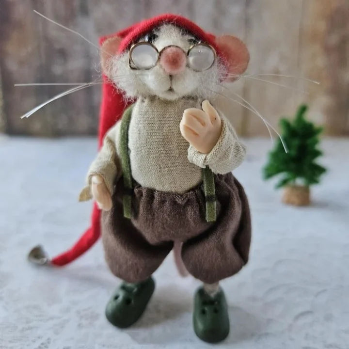 Kalsten | Handmade felt mouse | Christmas decoration & gift idea | Needle felted from wool & fabric | Sustainable