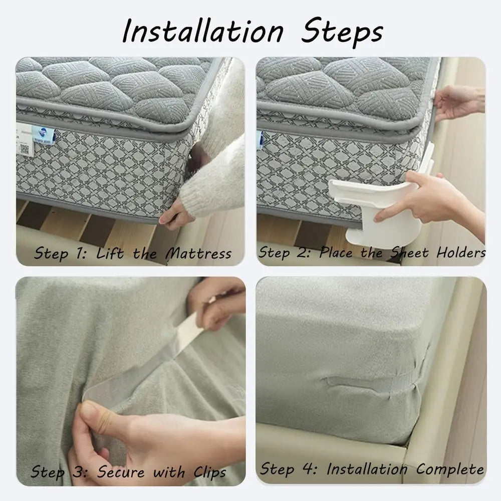 Kalsten | 4-piece bed sheet holder set – secure hold for all mattress sizes