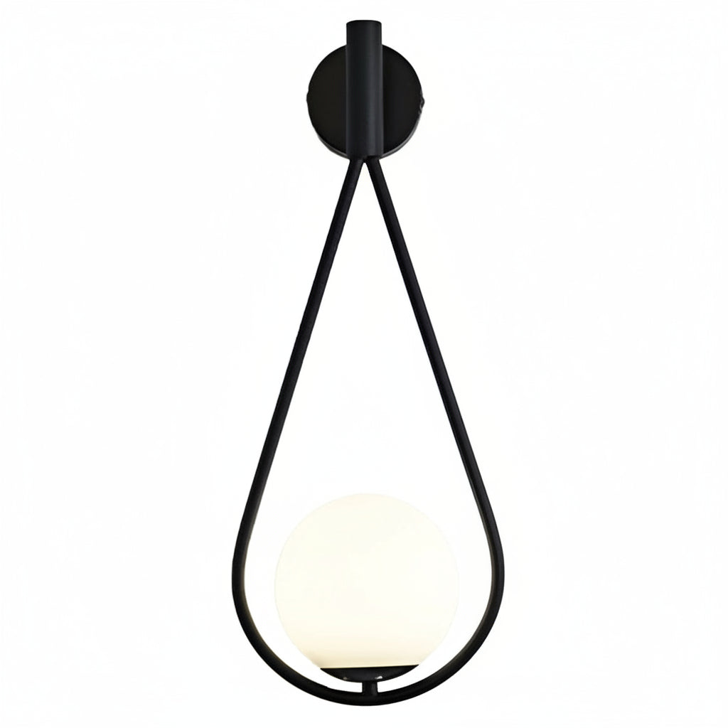 LED Wall Sconce – Water Drop Nordic Glass & Iron Lamp (23cm / 9in) | Kalsten