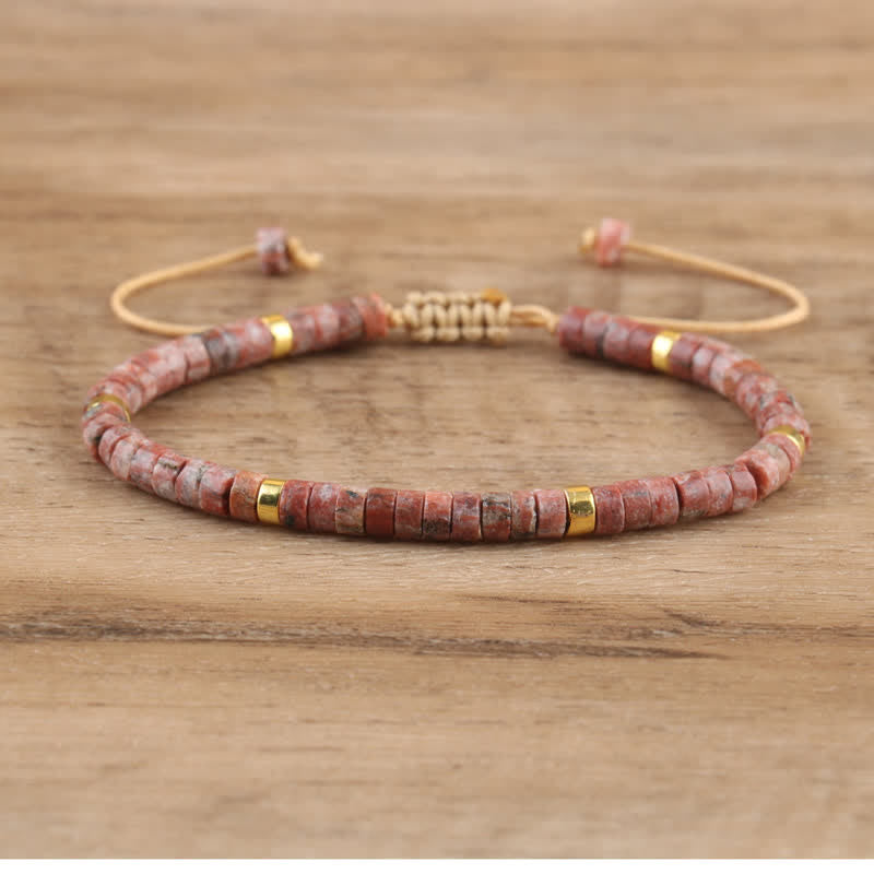 Kalsten | Braided bracelet with 2.4 mm natural stone rollers – Seraphina