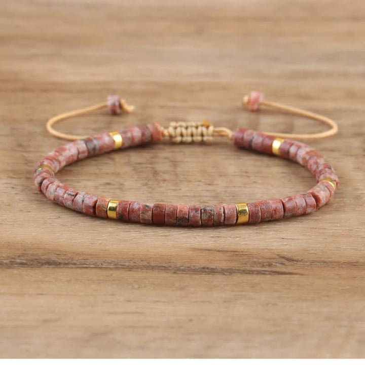 Kalsten | Braided bracelet with 2.4 mm natural stone rollers – Seraphina