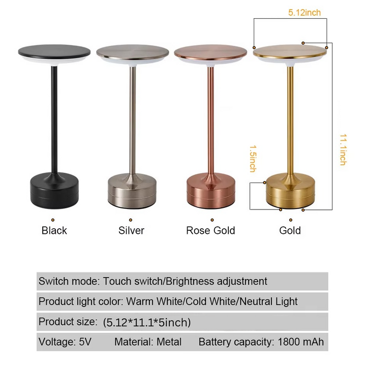 USB Rechargeable Touch LED Table Lamp