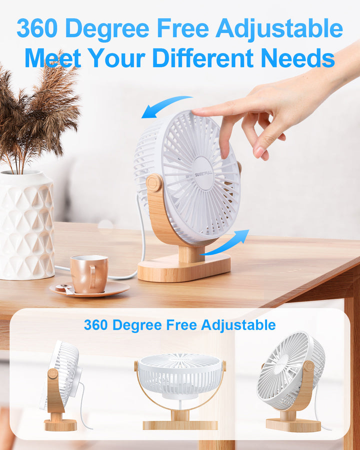 6.5 Inch USB Small Desk Fan for Home Office Car Outdoor Travel | Kalsten