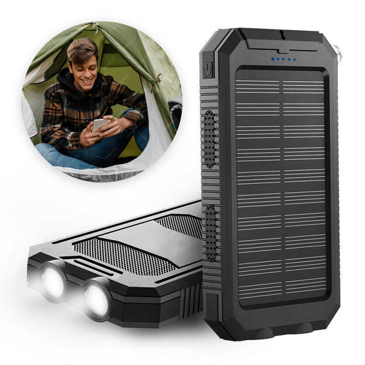 Solar Powered Waterproof Power Bank with USB Charger and Flashlight Kalsten