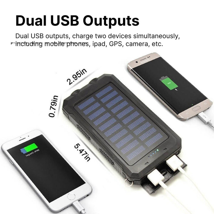 Solar Powered Waterproof Power Bank with USB Charger and Flashlight Kalsten