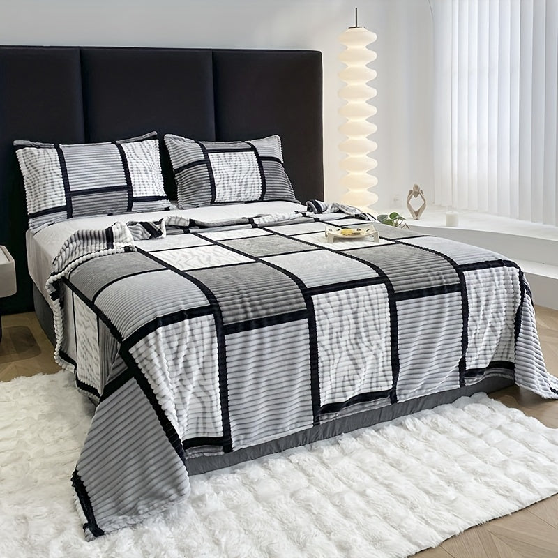 Luxury Plush Blanket with Trendy Stripe Print – Ultimate Comfort Kalsten