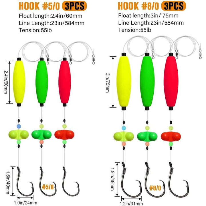 Kalsten | Pre-Rigged Catfish Float Rigs with Rattle Beads