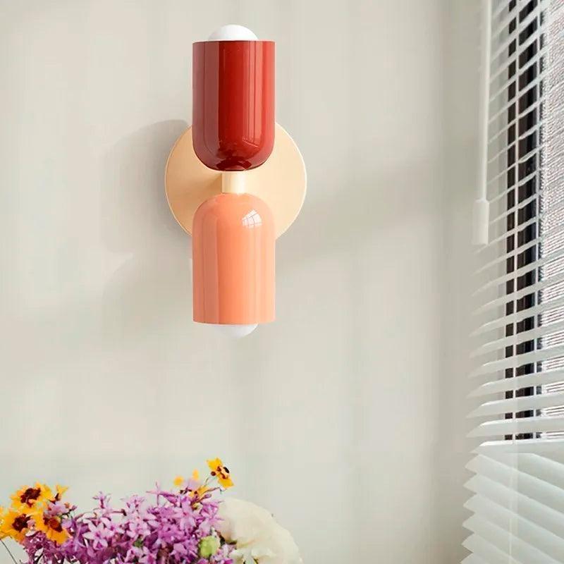 Modern Double-Shade Glass Wall Lamp