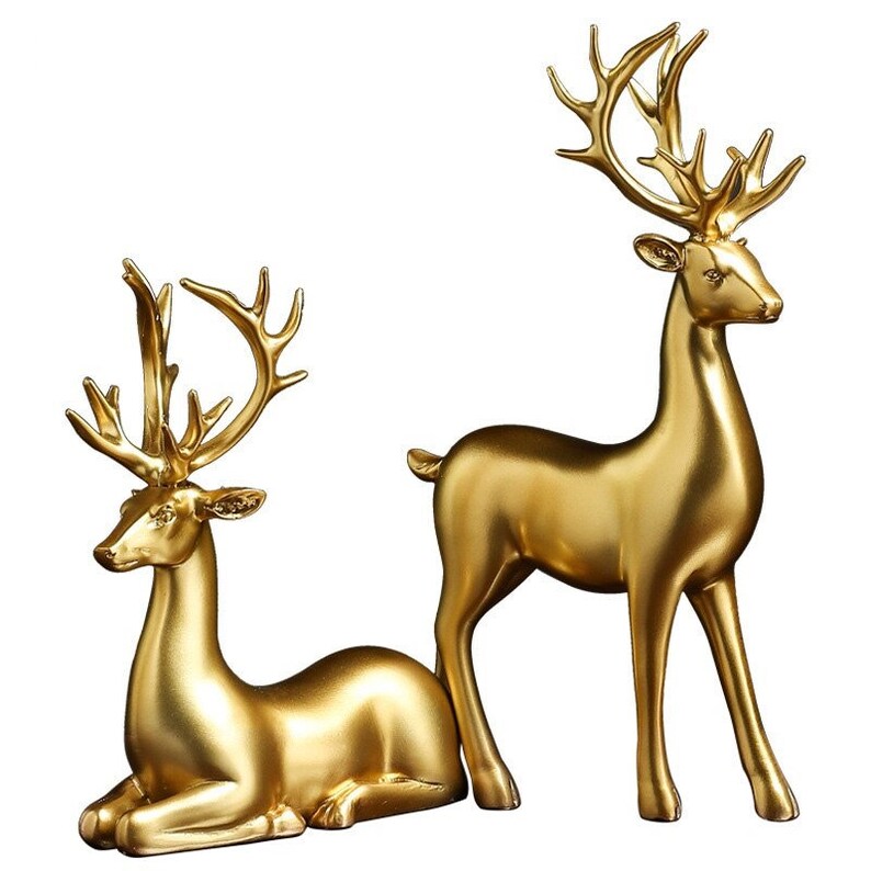 Kalsten | Golden Couple Deer Figurines