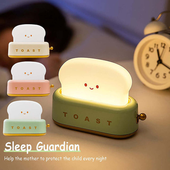 Creative LED Bread Maker Night Light USB Charging Dimming Toast Lamp Bedroom Children Timing Sleeping Lamps Funny Light | Kalsten