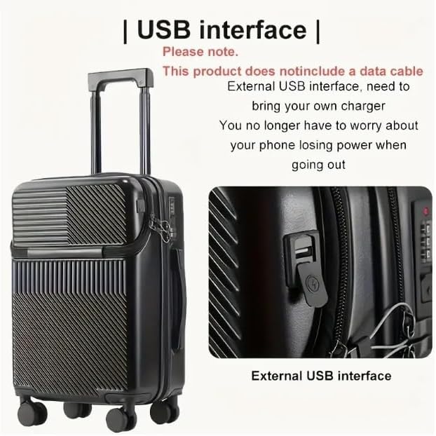 Hard Shell Carry-On with Cup Holder, USB Port & TSA Lock | Kalsten