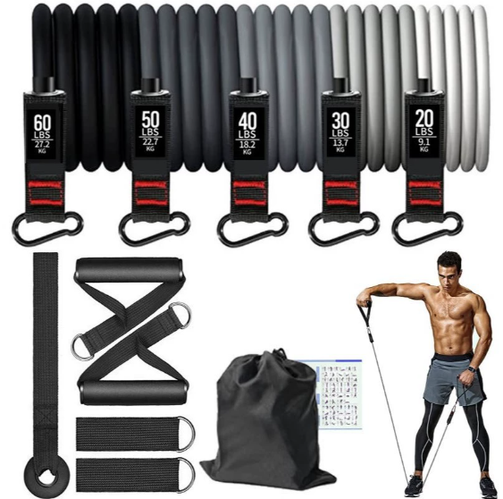 Kalsten | resistance band set for full body training & rehab with handles, ankle strap & door anchor