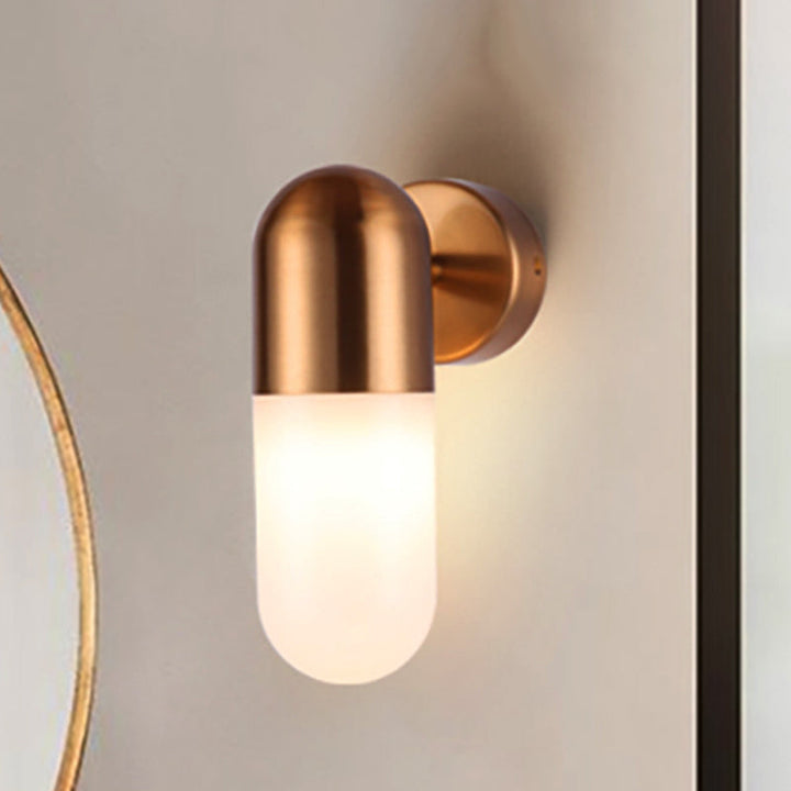 Capsule Metal Wall Sconce Light Postmodern 1 Light Black/Gray/White Wall Mounted Light for Bedroom | Kalsten